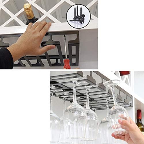 Wine Glass Rack 4 Rows 1cm High Quality Iron Black