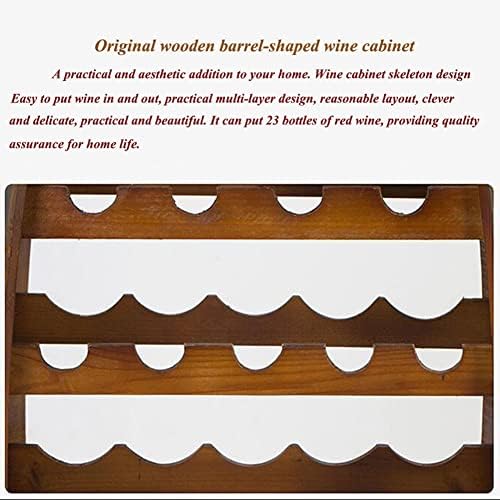 Etlegor Wooden Barrel Wine Rack - Rustic Free Standing Wine Storage Shelf
