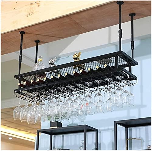 Generic Wall-Mounted Wine Rack with Glass Holder Shelf