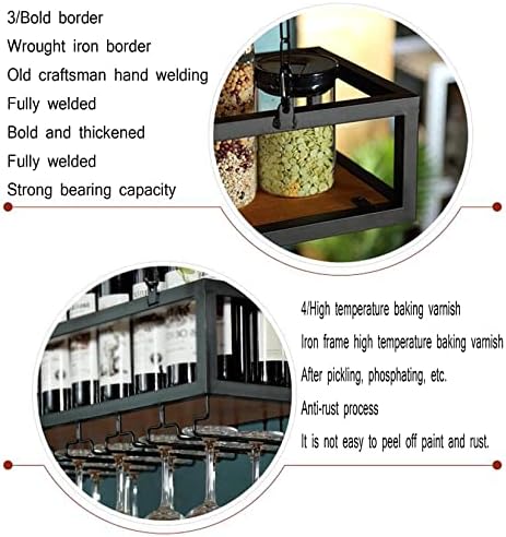 WORDFUN Industrial Style Wall-Mounted Wine Rack