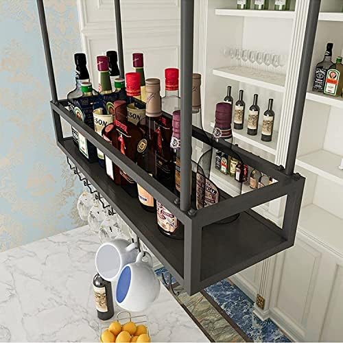 IOCCIOBB Wall-Mounted Wine Holder Black Iron Rack