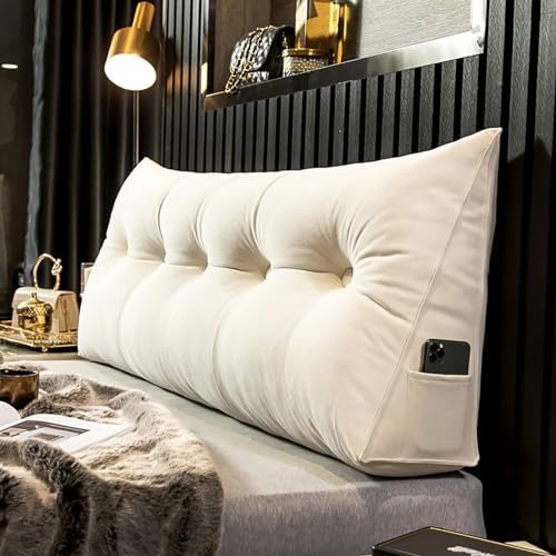 TESICA White Wedge Pillow for Headboard and Bed Rest