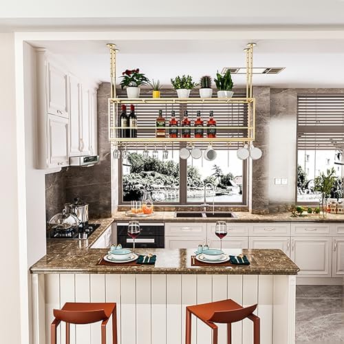 SDdPulse Gold Wall-Mounted Wine Rack