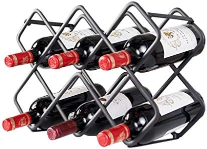 DYPA-AF12 8-Bottle Metal Wine Rack Free Standing Black