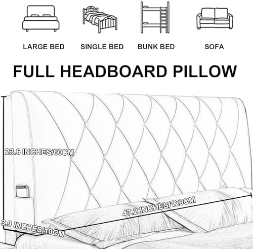 ZZYK Pink Fleece Headboard Cushion with Straps 47