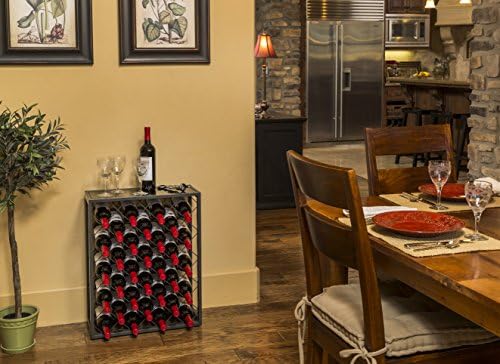 Mango Steam 32 Bottle Wine Rack with Black Glass Top 1
