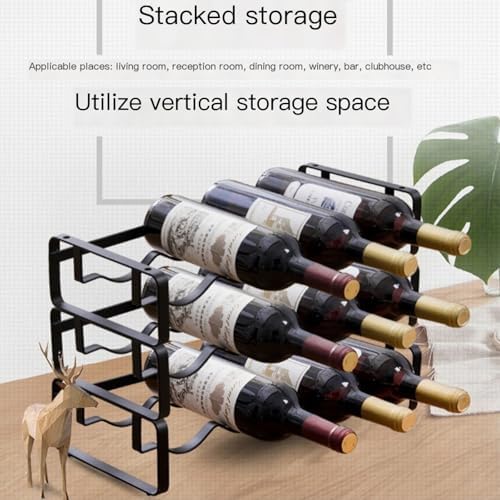Wine Rack Freestanding Floor Metal Black