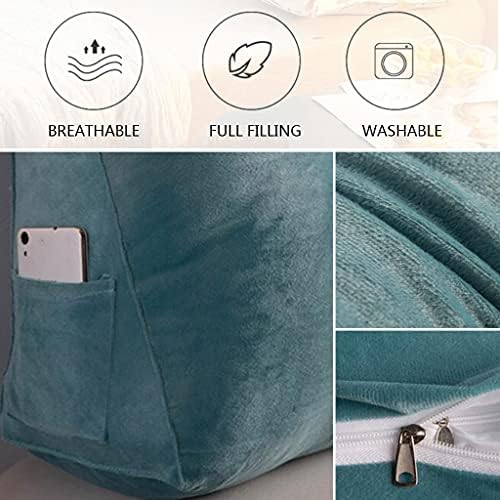 ZZYK Triangular Headboard Pillow with Removable Cover Blue 59inch