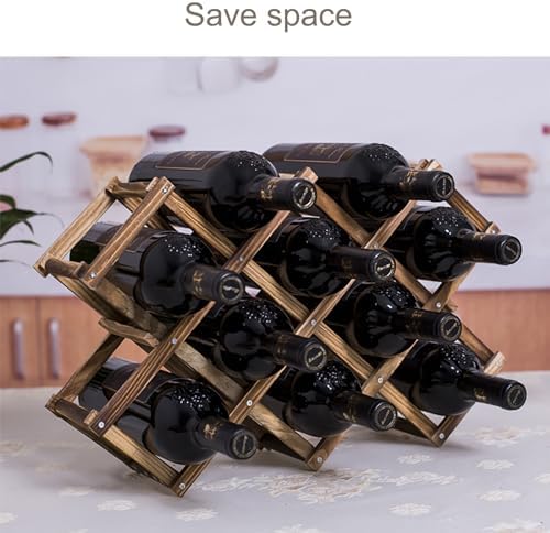 NALoRa Foldable Wood Wine Rack with 10 Bottle Capacity