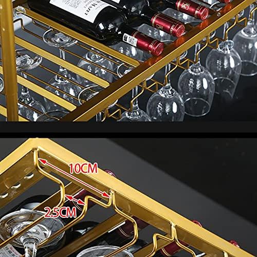 ULAINE Ceiling Metal Wine Rack with Height Adjustment - Gold 60cm