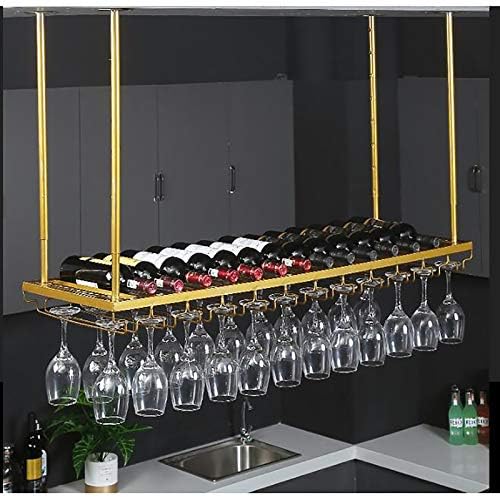 ZJDYDY Rustic Metal Wine Glass Holder with Adjustable Height