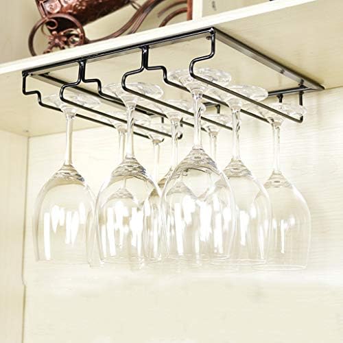 ZJDYDY 4 Rows Black Wine Glass Rack