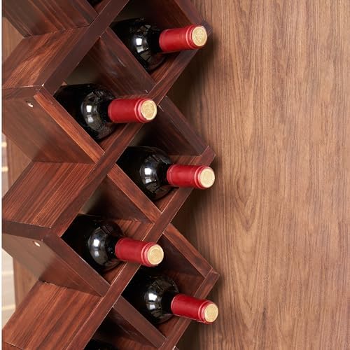 Vertical Z Wine Rack - 12 Bottle Solid Wood Display 1