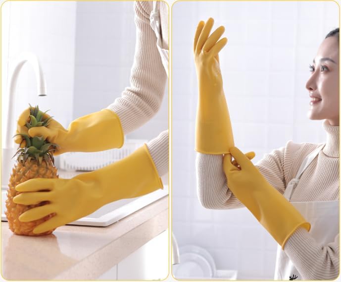 ASEANAO Durable Anti-Slip Latex Gloves for Household Use