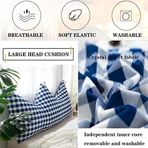 ZZYK Soft Headboard Reading Pillow with Removable Fleece Cover