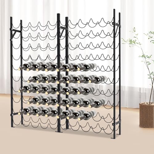 Xuthusman Freestanding Wine Rack 10-Tier Steel Black