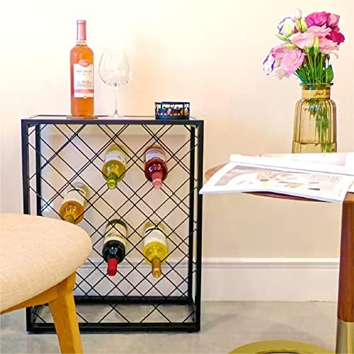 Mango Steam 32 Bottle Wine Rack with Black Glass Top 1