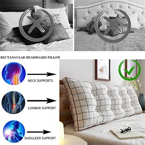 ZZYK Reading Bed Rest Pillows Plaid Fleece Support Cushion
