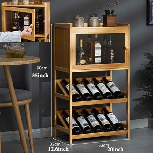 GIZNXBA 28-Bottle Wooden Wine Rack Freestanding Floor Storage