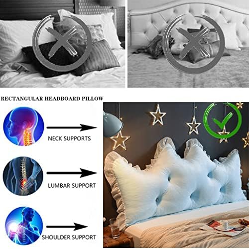 ZZYK Headboard Cushion with Removable Cover Sky Blue 59