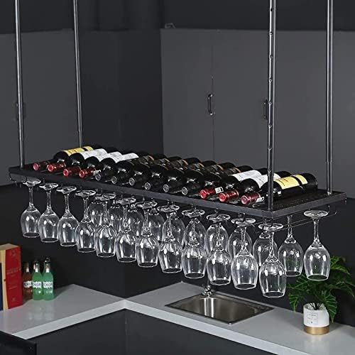 Adjustable Height Wall-Mounted Wine Rack for Kitchen and Bar