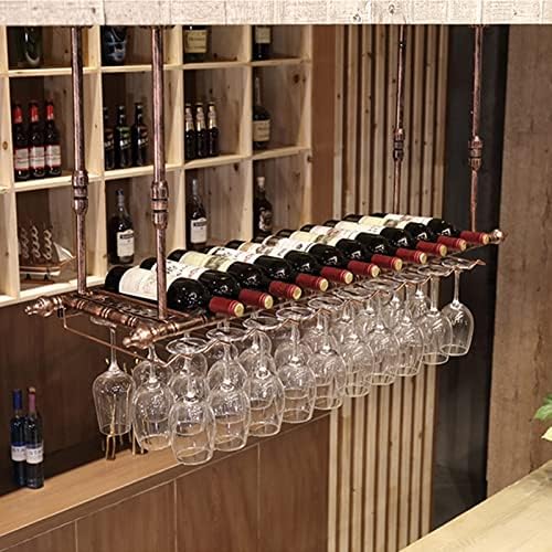 LASEVE Vintage Wine Rack with Adjustable Hanger