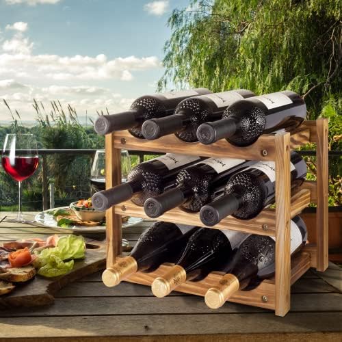 Niep 3-Tier Freestanding Wine Rack for 9 Bottles