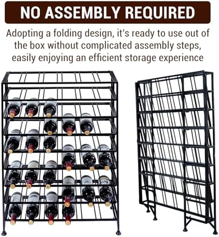 MyGift Black Metal Wine Rack with 9 Tiers - 54 Bottle Capacity