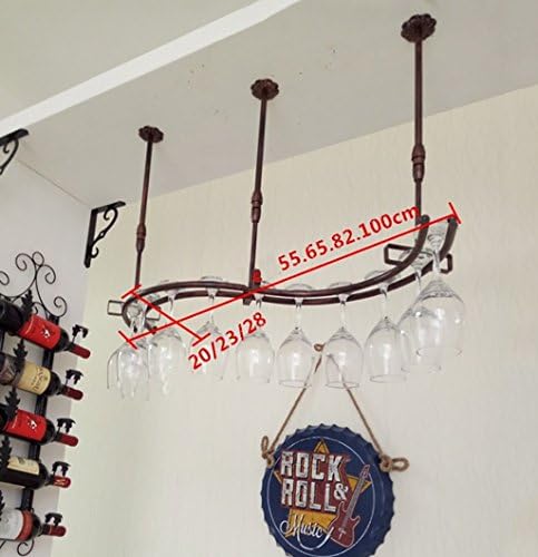 Suspension Wine Glass Holder Black Wrought Iron