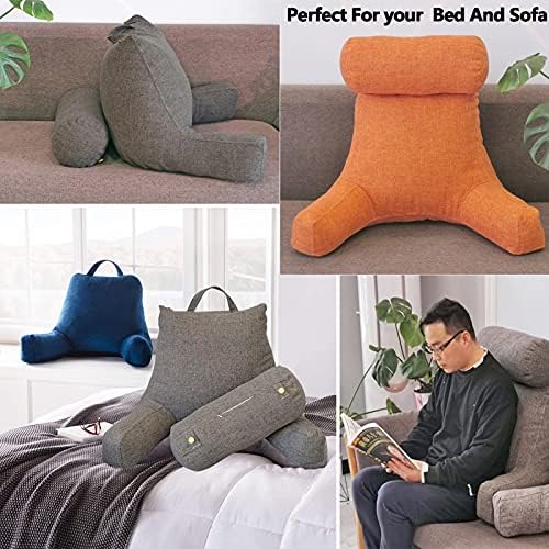 CFMZ Reading Bed Rest Pillows with Armrest and Neck Roll