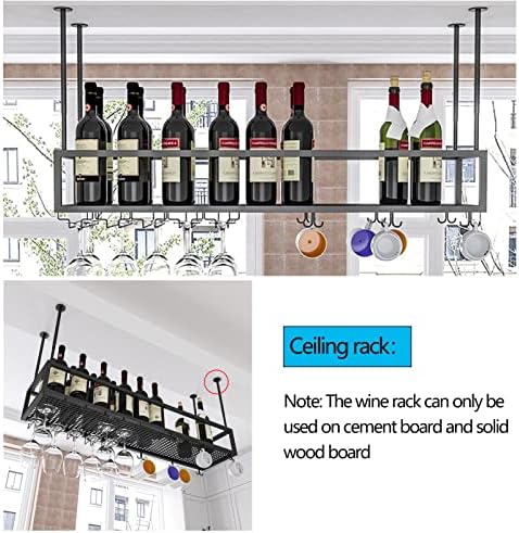 Adjustable Wine Glass Holder with Ceiling and Cabinet Storage