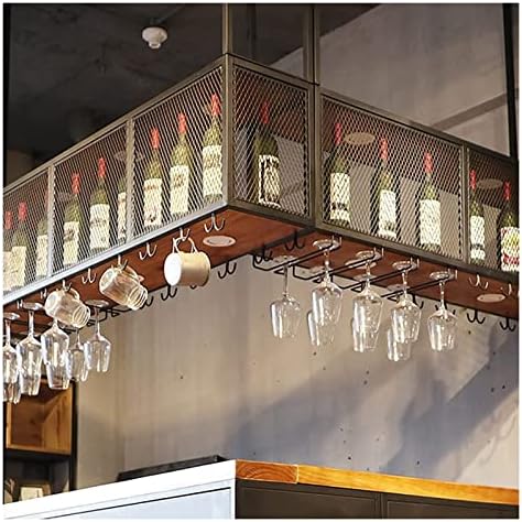 ALDEPO Wall-Mounted Wine Rack with Rustic Iron Design