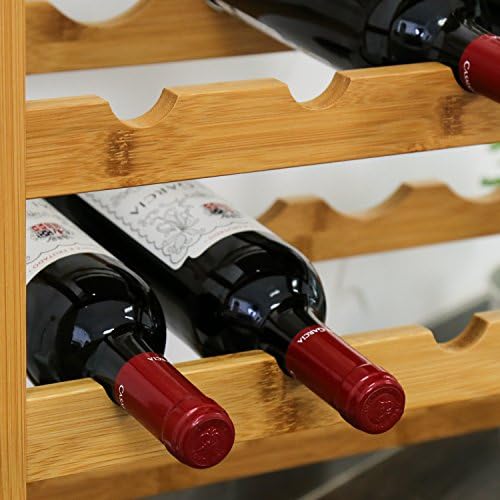 Peachtree Audio 36-Bottle Bamboo Wine Rack with Drawer 1