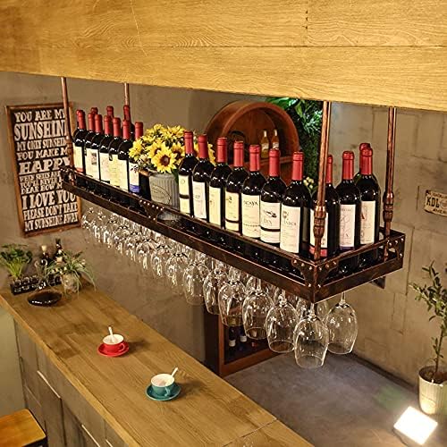 TOYOCC Metal Iron Wine Rack Ceiling Hanging Storage 1
