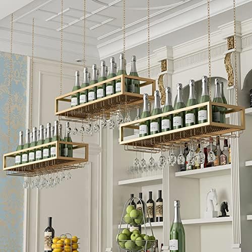 Suuim Ceiling Metal Iron Chain Wine Glass Rack