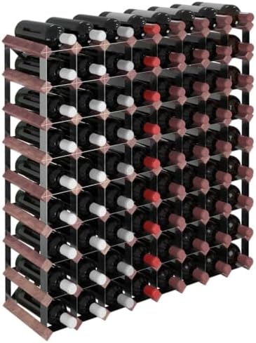 THOYTOUI 72-Bottle Wine Rack Brown Solid Wood Pine