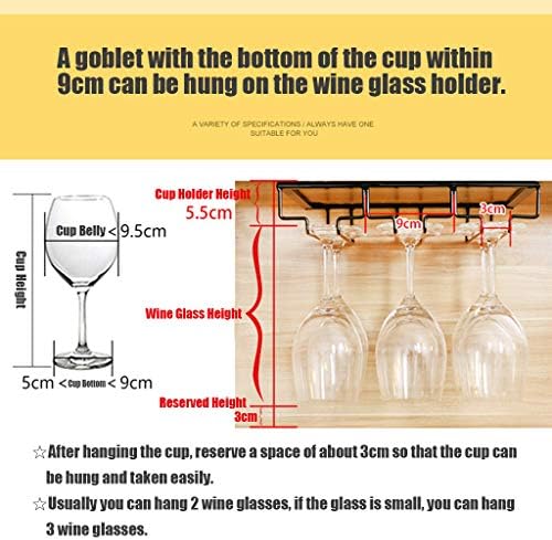 ZJDYDY 4 Rows Black Wine Glass Rack