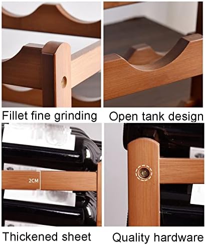 LYRWISHLTD Bamboo Wine Rack 4 Tiers 12 Bottle Sturdy Storage Cabinet Shelf