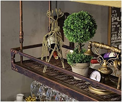 Suuim Hanging Wine Rack with Glass Holder and Shelf 1