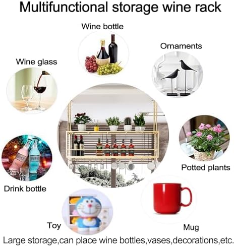 SDdPulse Gold Wall-Mounted Wine Rack