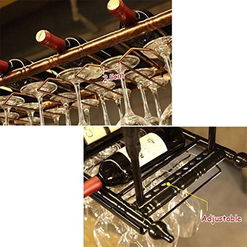 Adjustable Ceiling Mounted Wine Glass Rack - 12030cm Metal Iron
