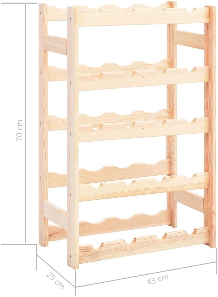 BIGBARLEY 20-Bottle Wine Rack Table with Pinewood Design