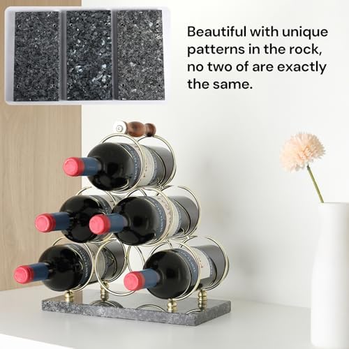 BCS 6-Bottle Marble Wine Rack - Blue Pearl