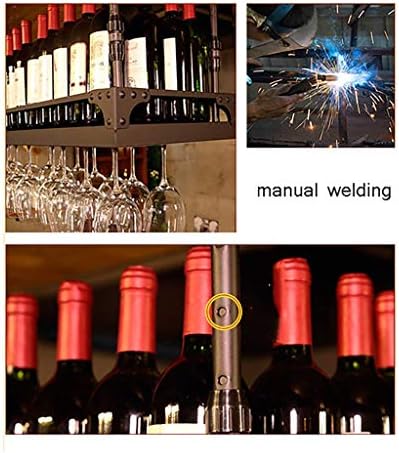 CGF- Wall-Mounted Wine Rack with Upside Down Glass Holders - Bronze Finish