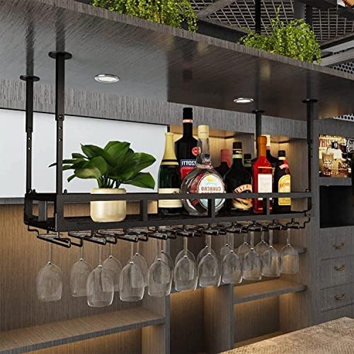 IOCCIOBB Wall Hanging Wine Glass Holder with Cup Storage