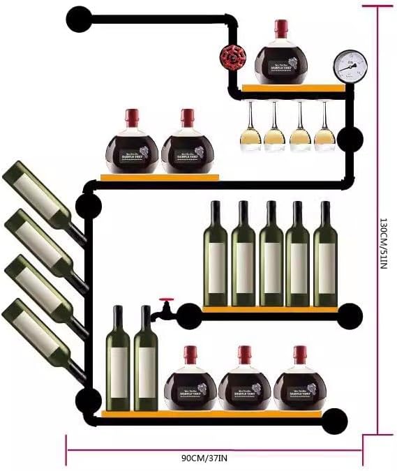 DYPA-AF12 Industrial Style Iron Pipe Wine Rack