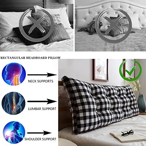 ZZYK Soft Plaid Reading Pillow with Headboard Support