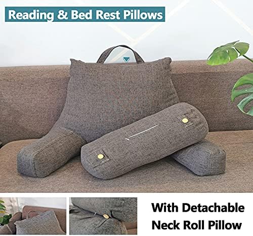 CFMZ Reading Bed Rest Pillows with Armrest and Neck Roll