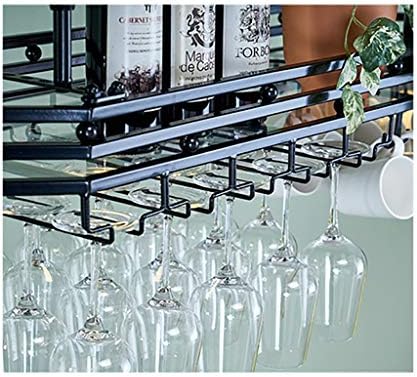 Metal Wine Rack with Glass Holder - Adjustable Upside Down Storage