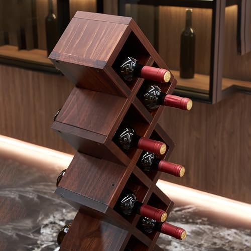 Vertical Z Wine Rack - 12 Bottle Solid Wood Display 1